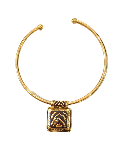 Vintage 1980’s Safari-Style Omega Torque Collar Necklace