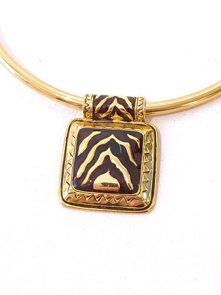 Vintage 1980’s Safari-Style Omega Torque Collar Necklace