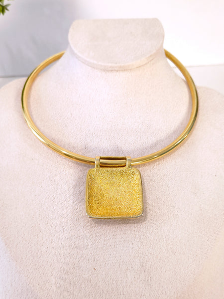 Vintage 1980’s Safari-Style Omega Torque Collar Necklace