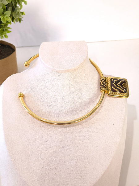 Vintage 1980’s Safari-Style Omega Torque Collar Necklace