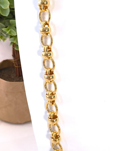 Chunky Vintage Gold Tone 32 Inch Chain Layering Necklace