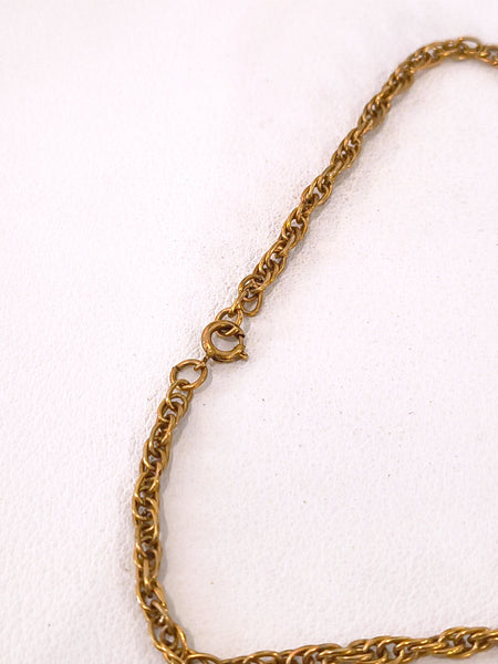 Vintage Statement 3 Panel Drop Necklace Gold Tone