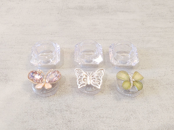 3 Pcs Butterfly Mini Trinket Boxes Makeup Jar – P74