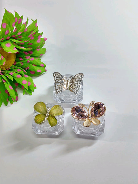 3 Pcs Butterfly Mini Trinket Boxes Makeup Jar – P74