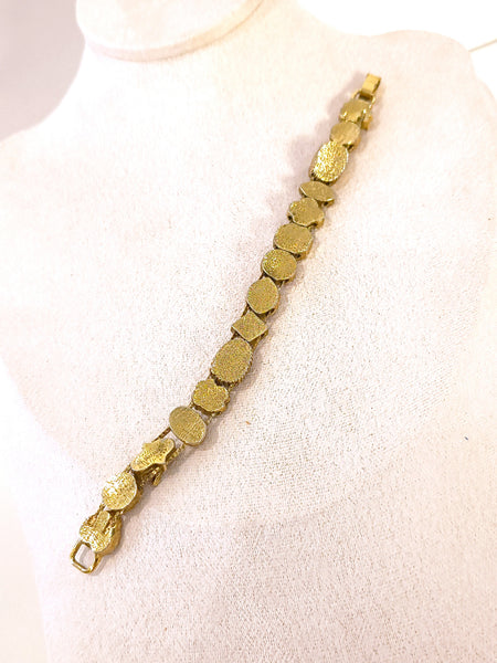 Vintage Gold Tone Slide Bracelet Uranium 7.25 Inch Victorian Revival