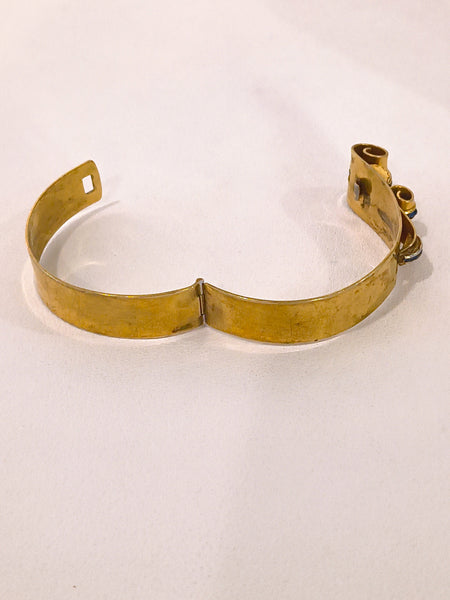 Vintage Art Deco Bracelet Blue Channel Set Stones