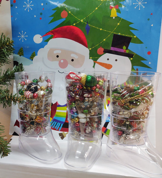 Santas Boot Jewelry Jar Wearable Craft Holiday Lot