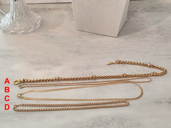 4 Pc Set Vintage Gold Tone Necklaces – Lot P177