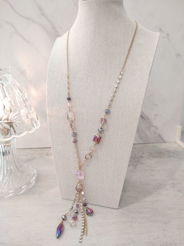 Gorgeous Ali Khan New York Pink Crystal Necklace – Lot P185