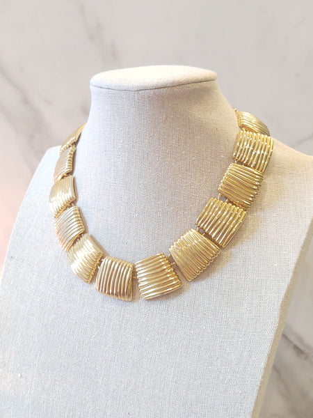 Collar Necklace Gold Tone Fashion Jewelry 15" + 2" Inch – Lot P81