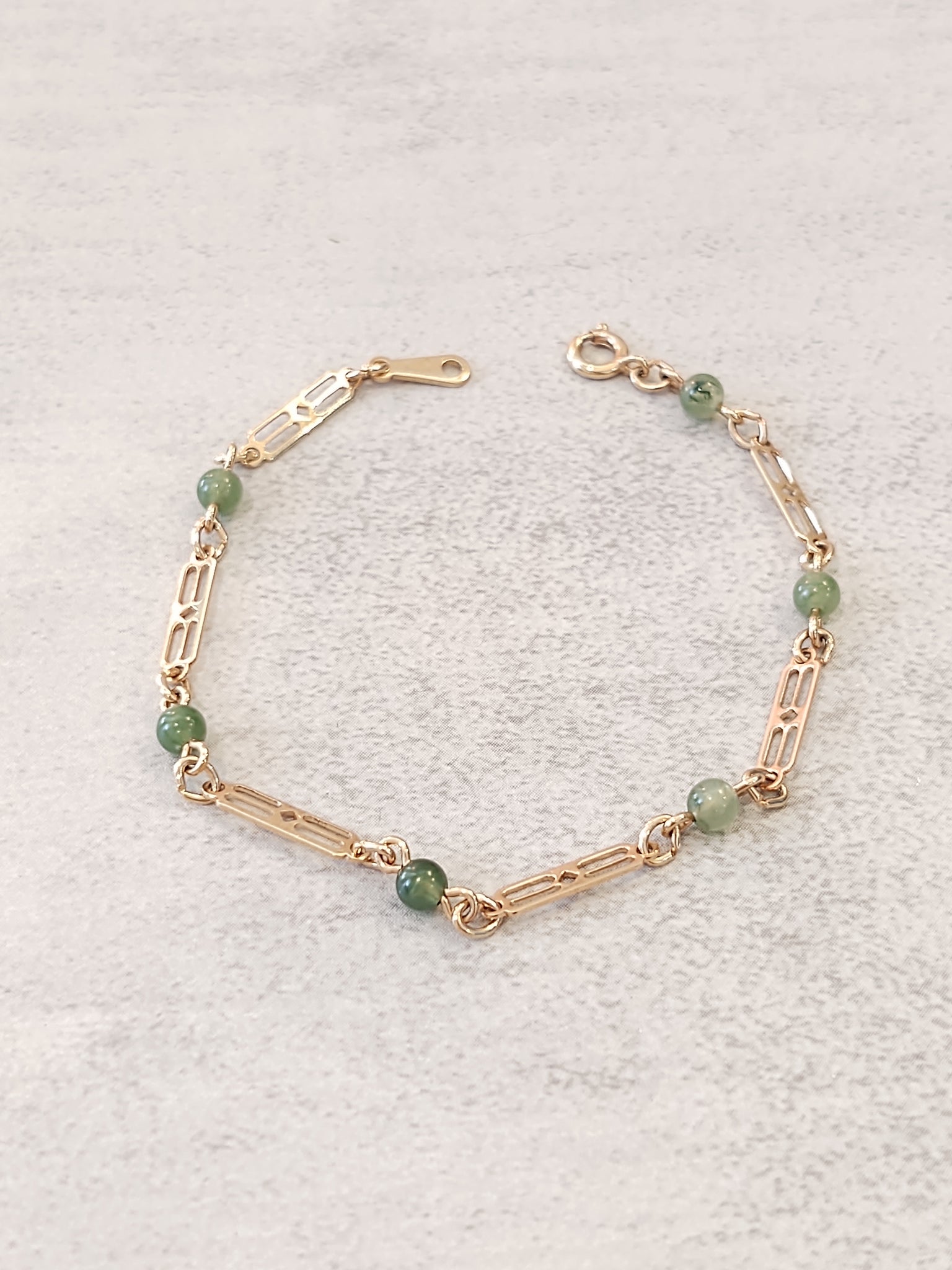 Avon Touch Of Color Bracelet Jade Tone Small Wrist 6-1/2” – Lot P66