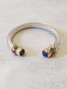 Cable Rope Jeweled Cuff Bracelet - Lot P53