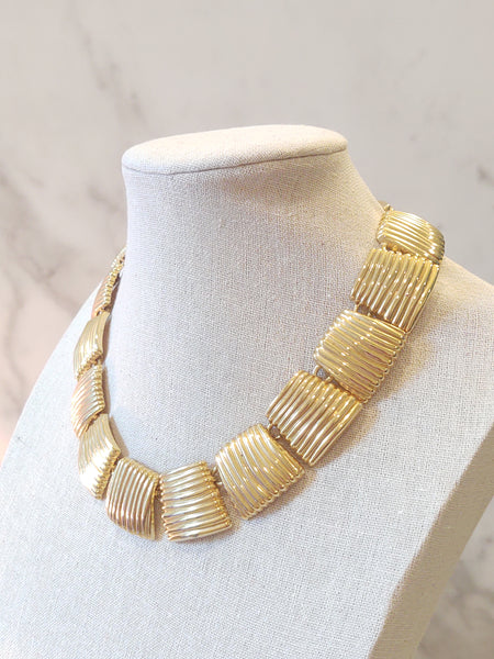 Collar Necklace Gold Tone Fashion Jewelry 15" + 2" Inch – Lot P81
