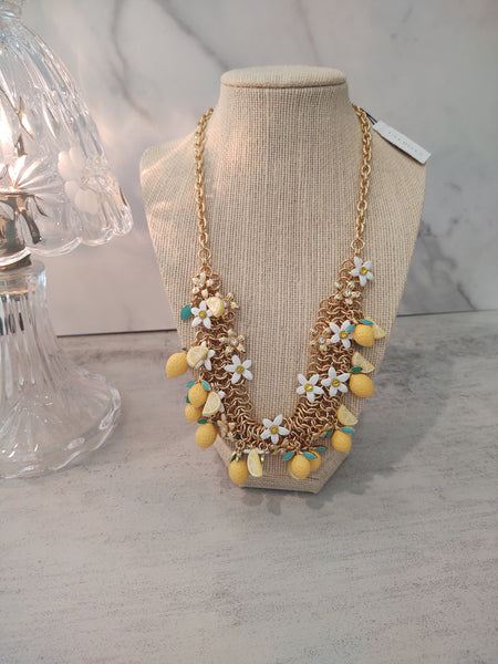 Talbots Gold Tone Lemon Charm Necklace - Lot P174