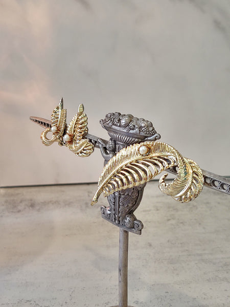 Set Vtg Feather Earrings & Brooch Gold Tone Jewelry – Lot P24