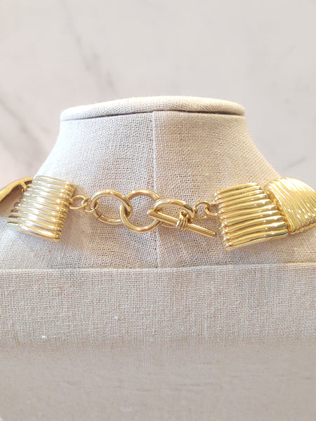 Collar Necklace Gold Tone Fashion Jewelry 15" + 2" Inch – Lot P81