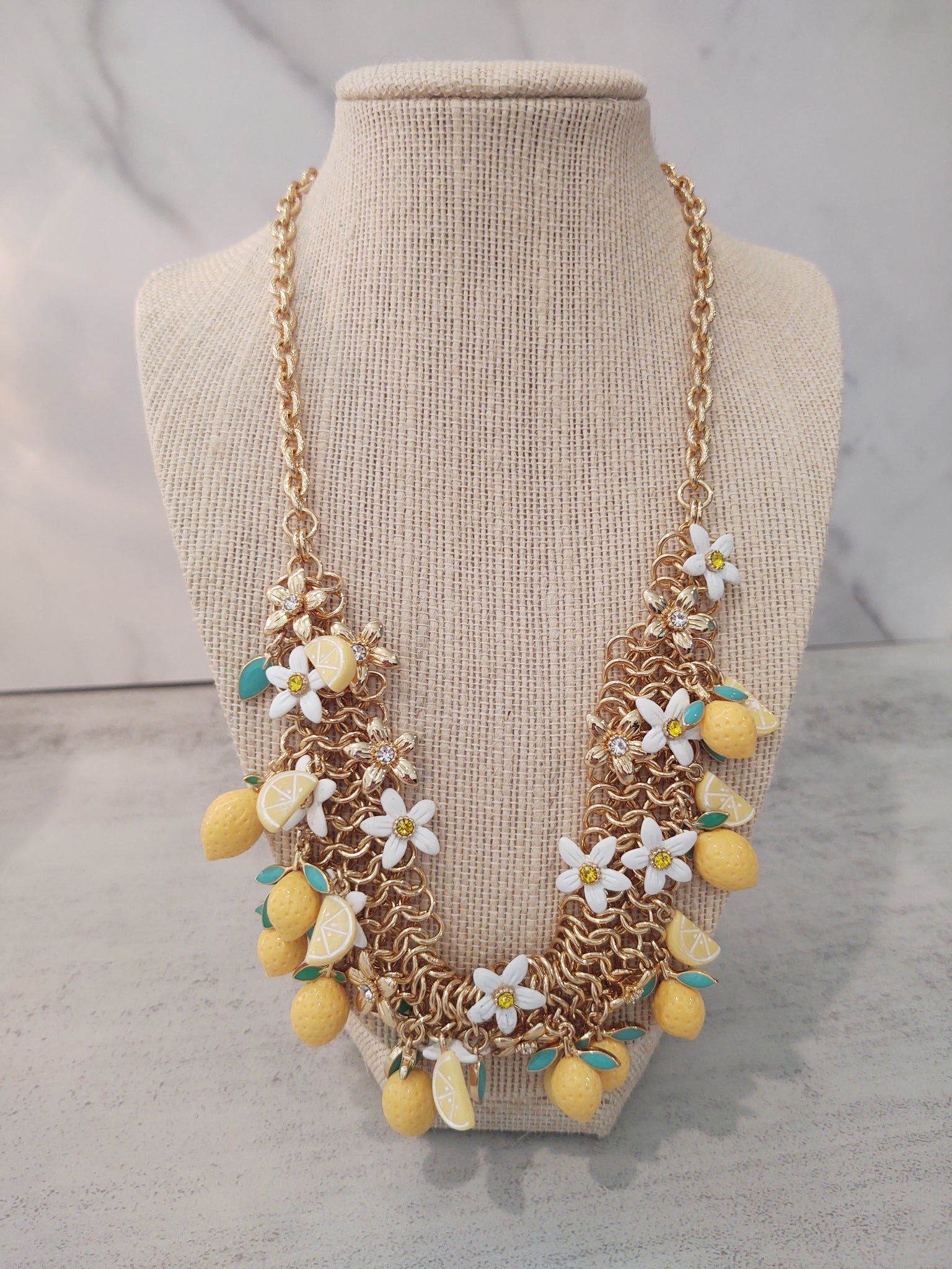 Talbots Gold Tone Lemon Charm Necklace - Lot P174