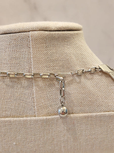 Vtg Necklace Silver Tone Cleopatra Collar Choker 15” – P91