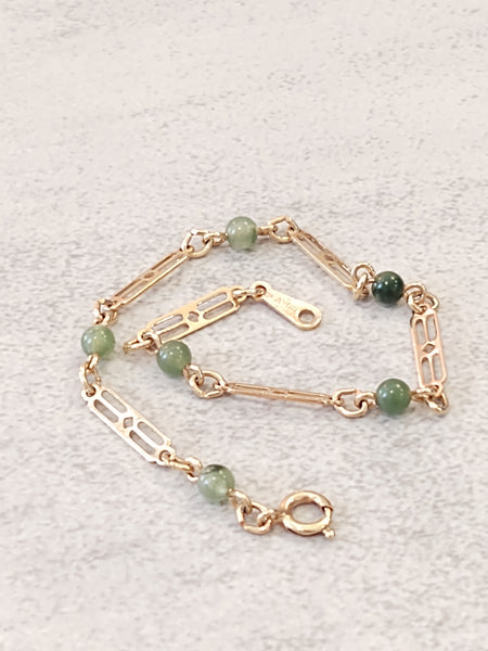 Avon Touch Of Color Bracelet Jade Tone Small Wrist 6-1/2” – Lot P66