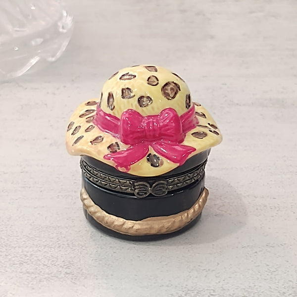 Fashion Leopard Hat Trinket Box - Lot P159