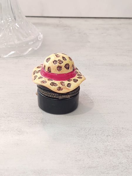 Fashion Leopard Hat Trinket Box - Lot P159