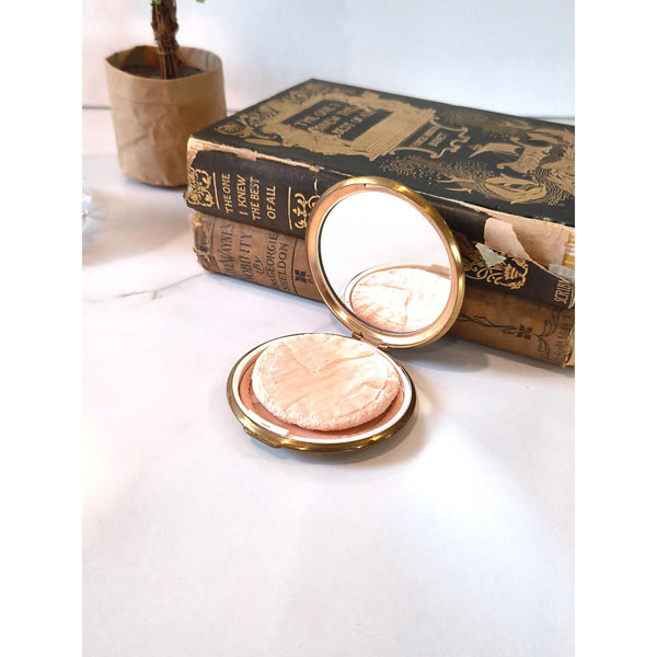 Vintage Blue and White Rose Powder Compact Made In Great Britain