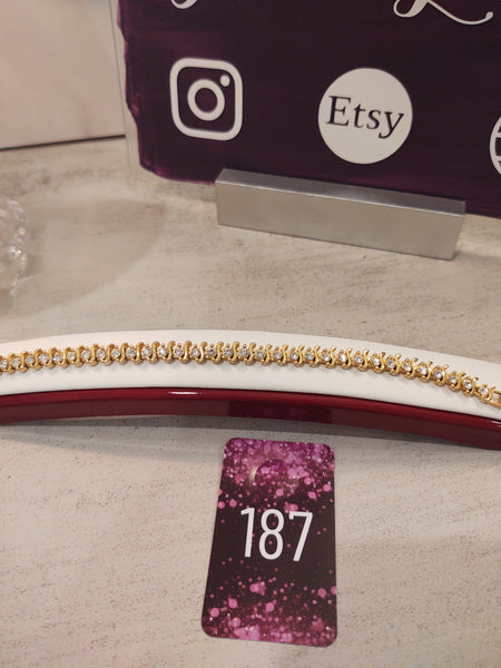 BMNY Tennis Bracelet 14k GP 7 Inch Classic Statement Piece – P187