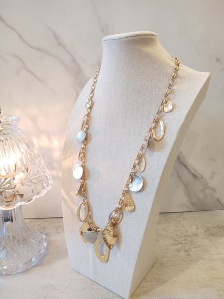 Charm Necklace Gold Tone 30”– P101