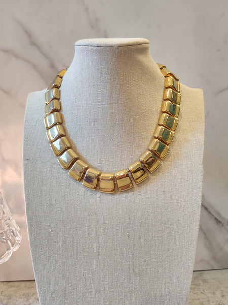 Collar Necklace Gold Tone Fashion Jewelry 17" + 2" Inch – Lot P82