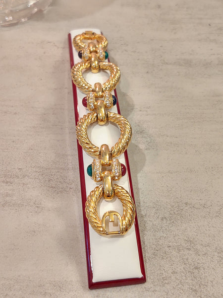Statement Bracelet Jeweled Rope Chunky Fashion – P186