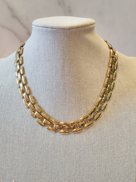 Collar Necklace Gold Tone Fashion Jewelry 17 Inch – Lot P66
