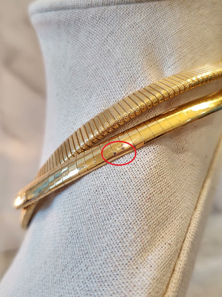 2 Pcs Vtg Omega Choker Gold Tone Necklaces Vintage – Lot P85