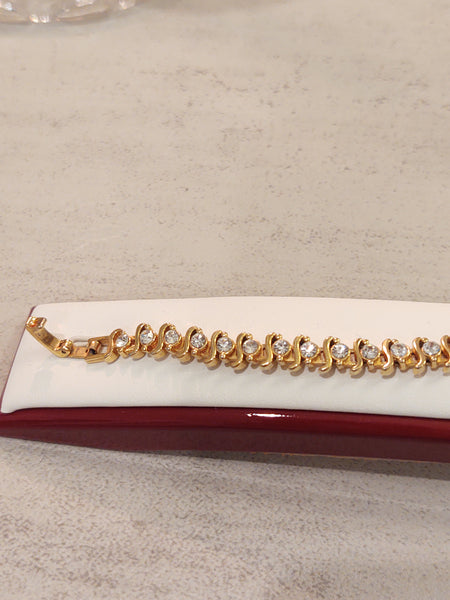 BMNY Tennis Bracelet 14k GP 7 Inch Classic Statement Piece – P187