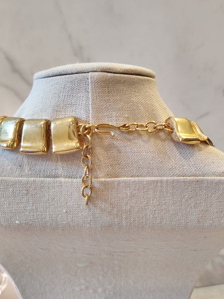 Collar Necklace Gold Tone Fashion Jewelry 17" + 2" Inch – Lot P82