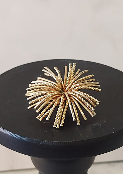 Vtg Starburst Brooch Pin Gold Tone Jewelry – Lot P58