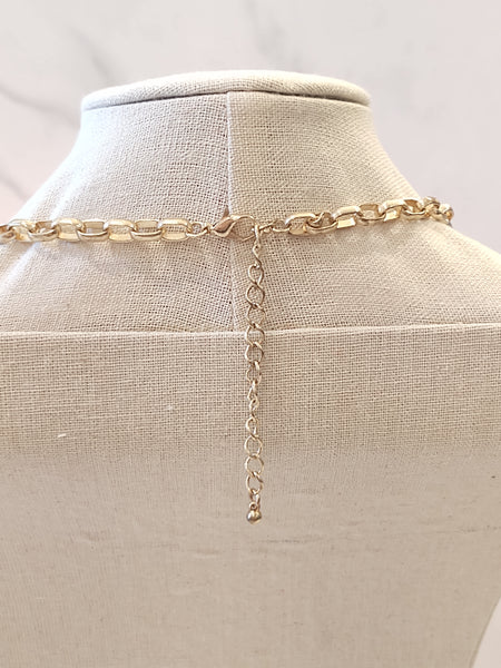 Charm Necklace Gold Tone 30”– P101