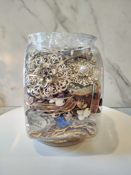 Craft ALL METAL Jewelry Jar Vintage To Now Reuse Repurpose - Lot B29