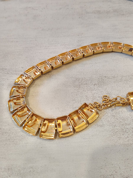 Collar Necklace Gold Tone Fashion Jewelry 17" + 2" Inch – Lot P82