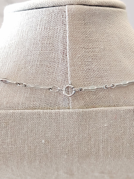 Vtg Bar Linked Necklace Silver Tone Chain Jewelry 24" Long – Lot P30