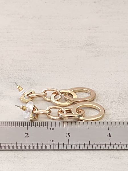 Dangle Hoop Pierced Earrings Gold Tone Fashion Jewelry – Lot P68
