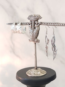 2 Pair Earrings Pierced Silver Tone Dressy or Casual – Lot P73