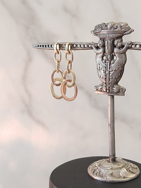 Dangle Hoop Pierced Earrings Gold Tone Fashion Jewelry – Lot P68