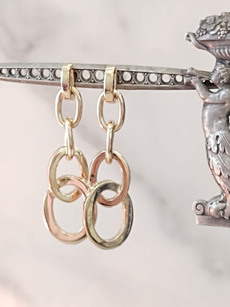 Dangle Hoop Pierced Earrings Gold Tone Fashion Jewelry – Lot P68