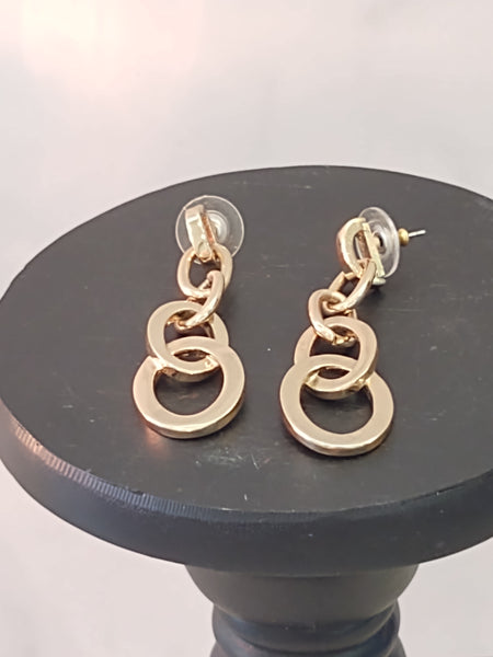 Dangle Hoop Pierced Earrings Gold Tone Fashion Jewelry – Lot P68