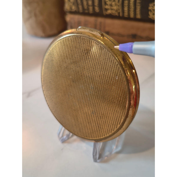 Vintage Blue and White Rose Powder Compact Made In Great Britain