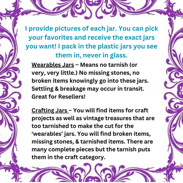 Jewelry Jar Wearable Resell Repurpose Vintage To Now Bulk Wholesale - Lot B28