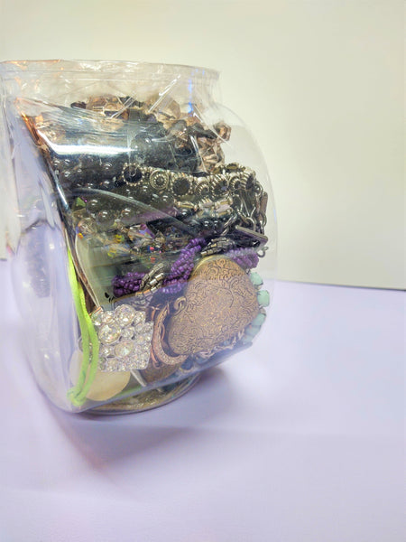 Jewelry Jar Craft Grab Bag Harvesting Reuse Repurpose Vintage To Now Bulk Wholesale Mystery - Lot 46