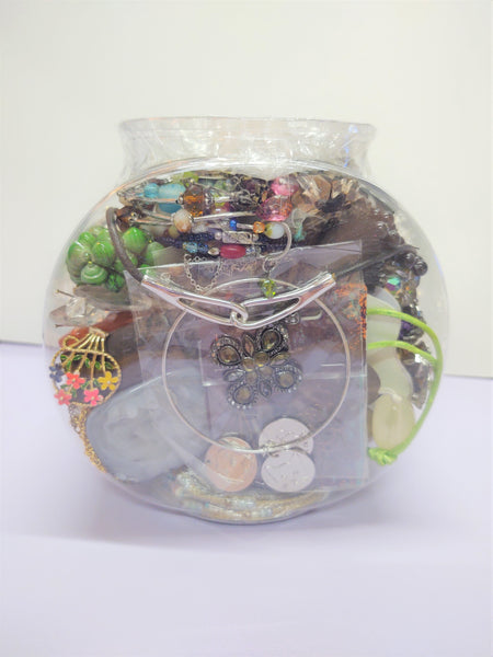 Jewelry Jar Craft Grab Bag Harvesting Reuse Repurpose Vintage To Now Bulk Wholesale Mystery - Lot 46