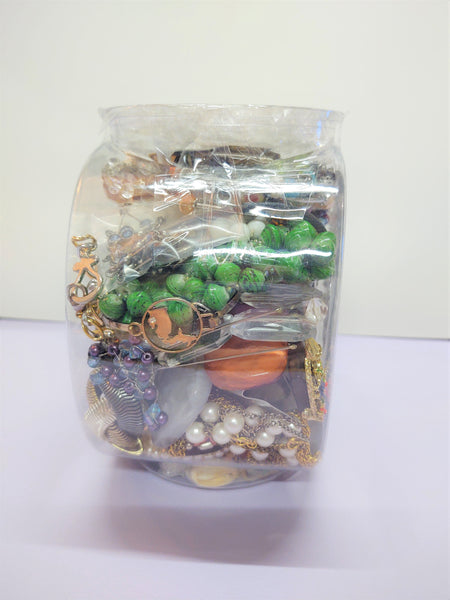 Jewelry Jar Craft Grab Bag Harvesting Reuse Repurpose Vintage To Now Bulk Wholesale Mystery - Lot 46