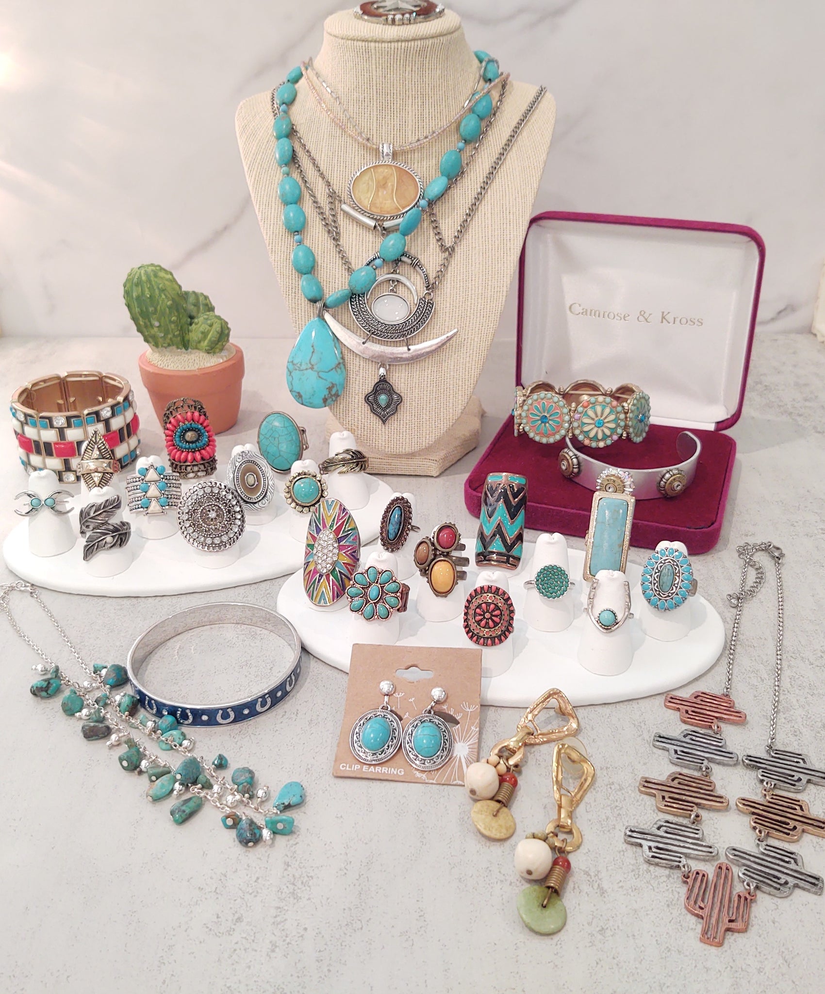Southwestern Jewelry Lot Jewelry In A Boot Mug - Pre Owned Jewelry